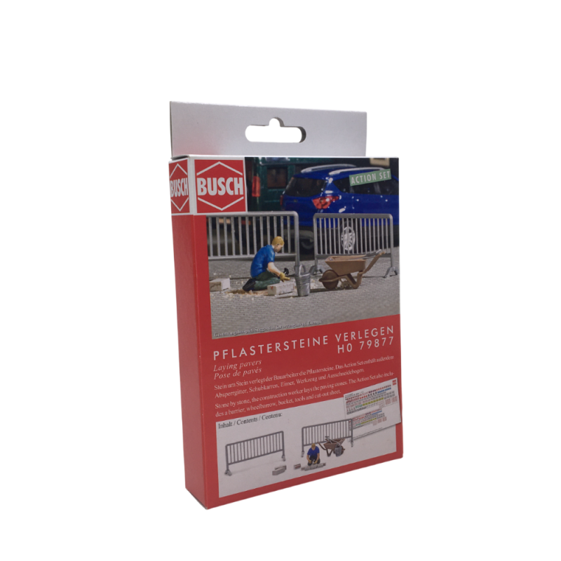 Ensemble d'actions, Pose de pavés - BUSCH 79877 - HO 1/87