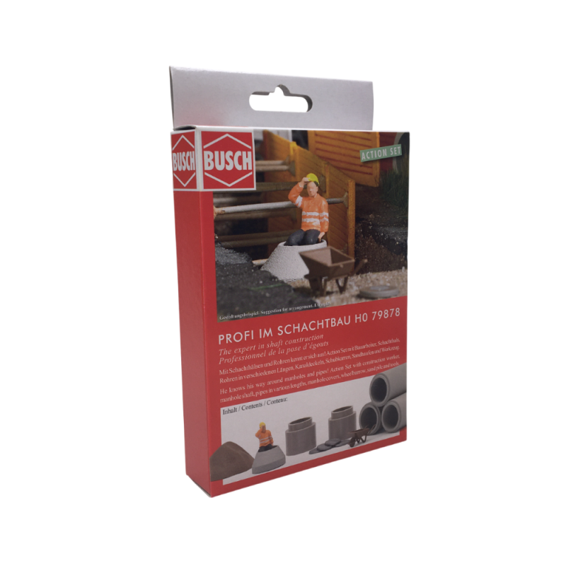 Ensemble d'actions, Professionnel dans la construction de la tige  - BUSCH 79878 - HO 1/87