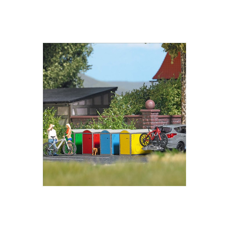 4 casiers à vélos - BUSCH 1988 - HO 1/87