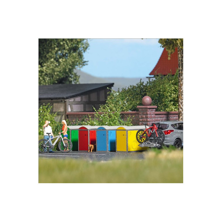 4 casiers à vélos - BUSCH 1988 - HO 1/87