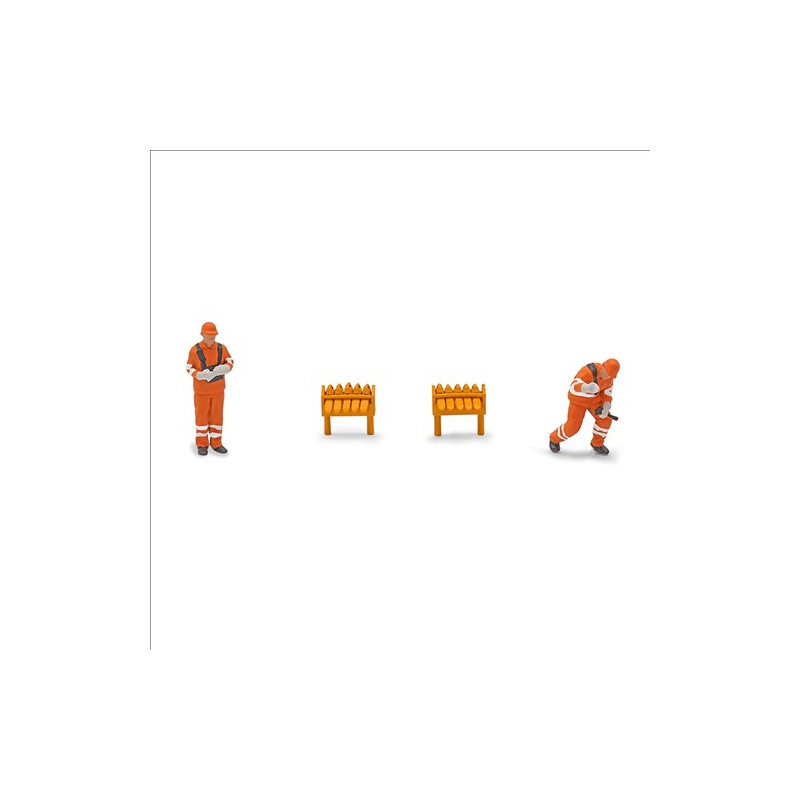 Coffret d'action, Manœuvre et maître de wagon, époque V-VI - BUSCH 79921 - HO 1/87