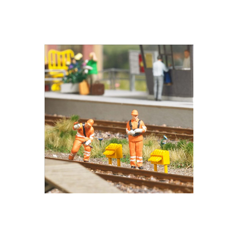 Coffret d'action, Manœuvre et maître de wagon, époque V-VI - BUSCH 79921 - HO 1/87