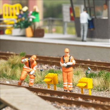 Coffret d'action, Manœuvre et maître de wagon, époque V-VI - BUSCH 79921 - HO 1/87