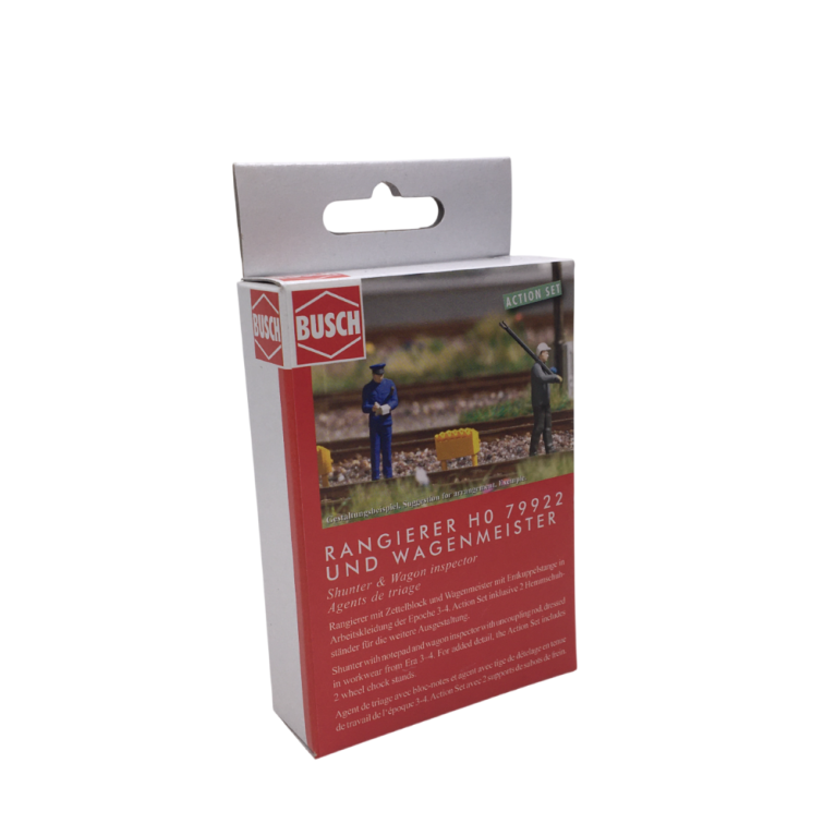Coffret d'action, Manœuvre et maître de wagon, époque III-IV - BUSCH 79922 - HO 1/87