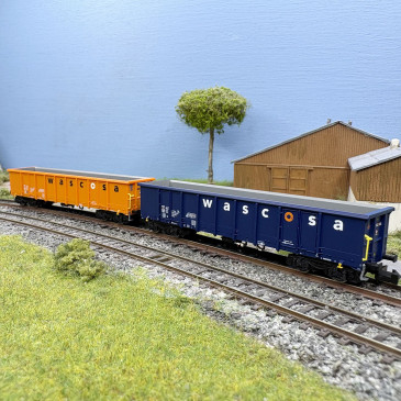 2 wagons tombereaux de type Eanos, Wascosa, Ep. VI  - FLEISCHMANN 6660140 - N 1/160