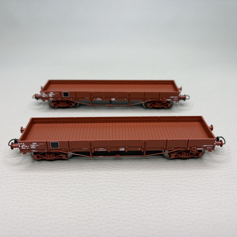 2 wagons plats à ridelles, type TP, à bogies, SNCF - ROCO 6600224