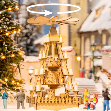 Pyramide du marché de Noël, micro-mouvements - NOCH 66413 - HO 1/87