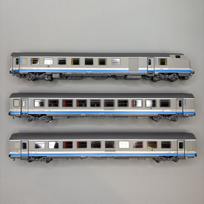 Lsmodels 41253 - 3 voitures, Vu86 / Vtu réversible, B10tux, A10tu, B6Dux, livrée TER Rhône Alpes, SNCF
