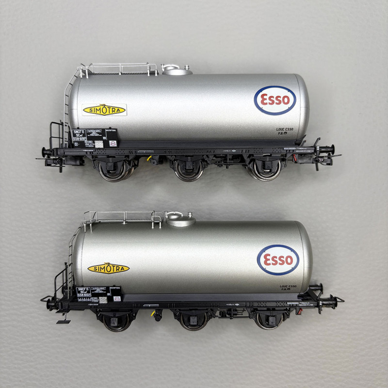 2 wagons citernes 3 essieux UH, "Simotra / Esso", SNCF - JOUEF HJ6294