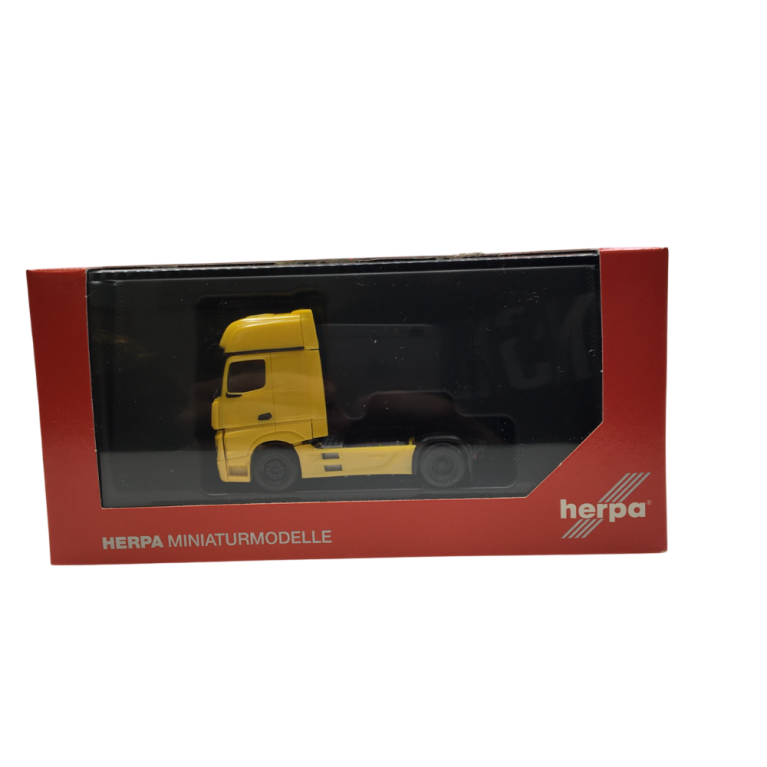 Tracteur, Mercedes Benz, Actros L18 Gigaspace, 2 essieux, jaune - HERPA 317948-002 - HO 1/87