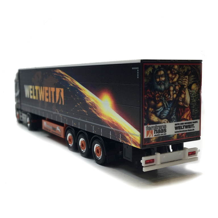 Mercedes Benz, Actros L18, Semi-remorque à rideaux coulissants, Gigaspace, Ferntrans Hass/worldwide - HERPA 320023 - HO 1/87