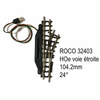Rail aiguillage droit droit 104.2mm 24 degrés électrique-HO-1/87-ROCO 32403