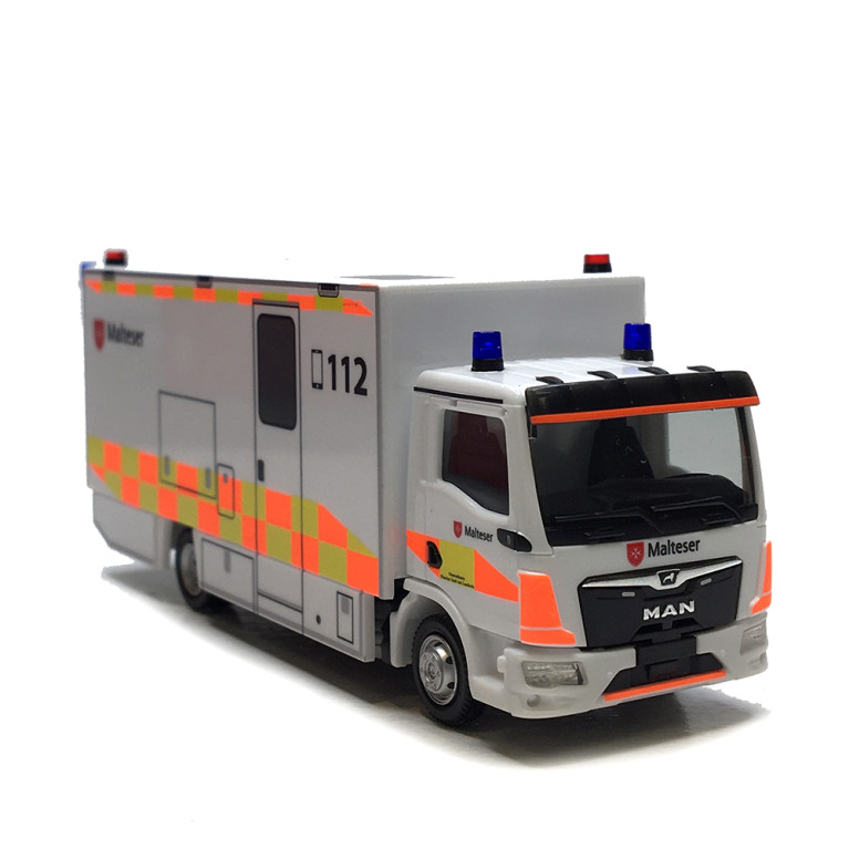 MAN TGL CC, fourgon, Malteser Munich - HERPA 098809 - HO 1/87