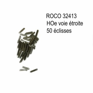 50 éclisses métalliques jonction des rails -HOe-1/87-ROCO 32413