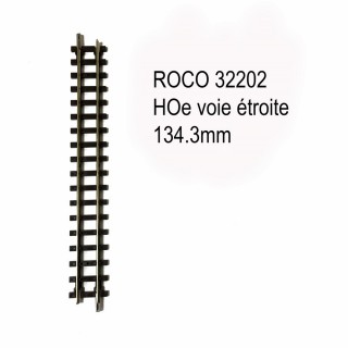 Rail droite 134.3mm -HOe-1/87-ROCO 32202