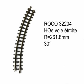 Rail courbe R 261.8mm 30 degrés -HOe-1/87-ROCO 32204