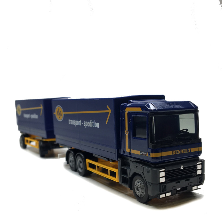 Renault AE, remorque bâchée à plateau, ASG, Suède, 1990 - HERPA 320160 - HO 1/87