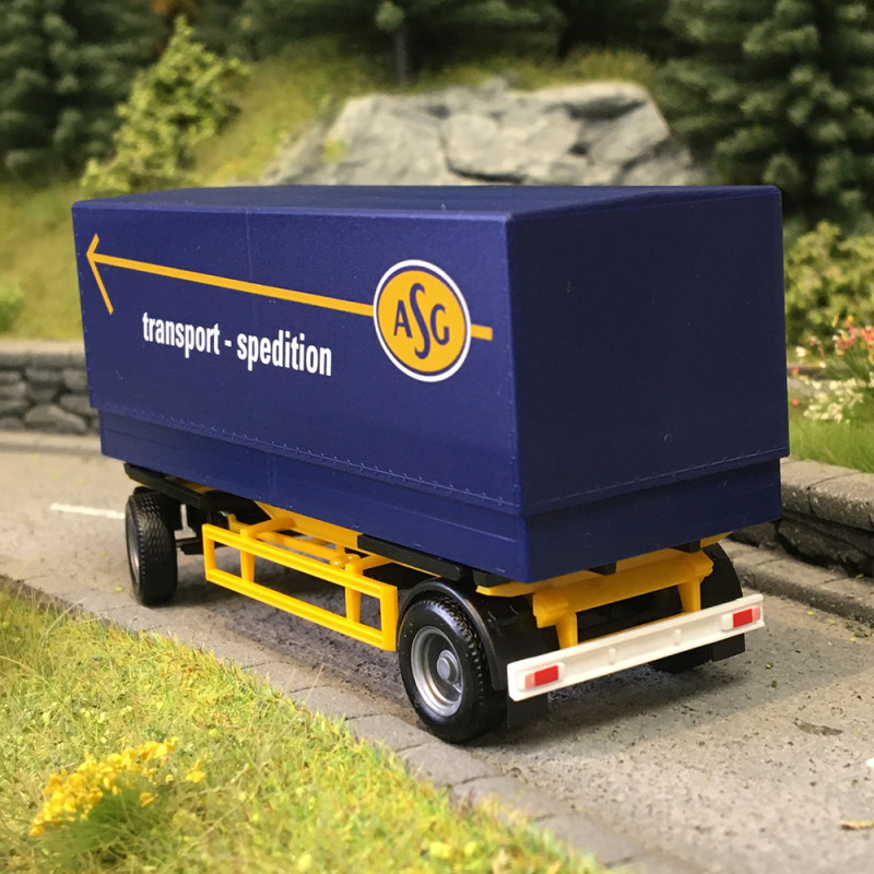 Renault AE, remorque bâchée à plateau, ASG, Suède, 1990 - HERPA 320160 - HO 1/87