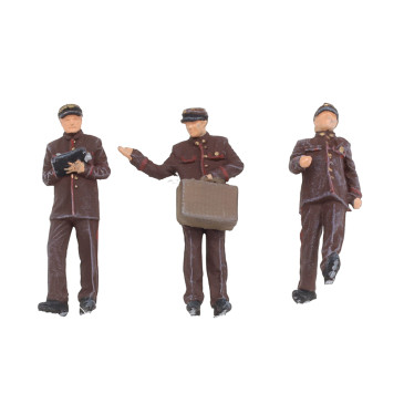 3 agents de bord de la CIWL/SNCF, époque III - LSMODELS 89651 - HO 1/87