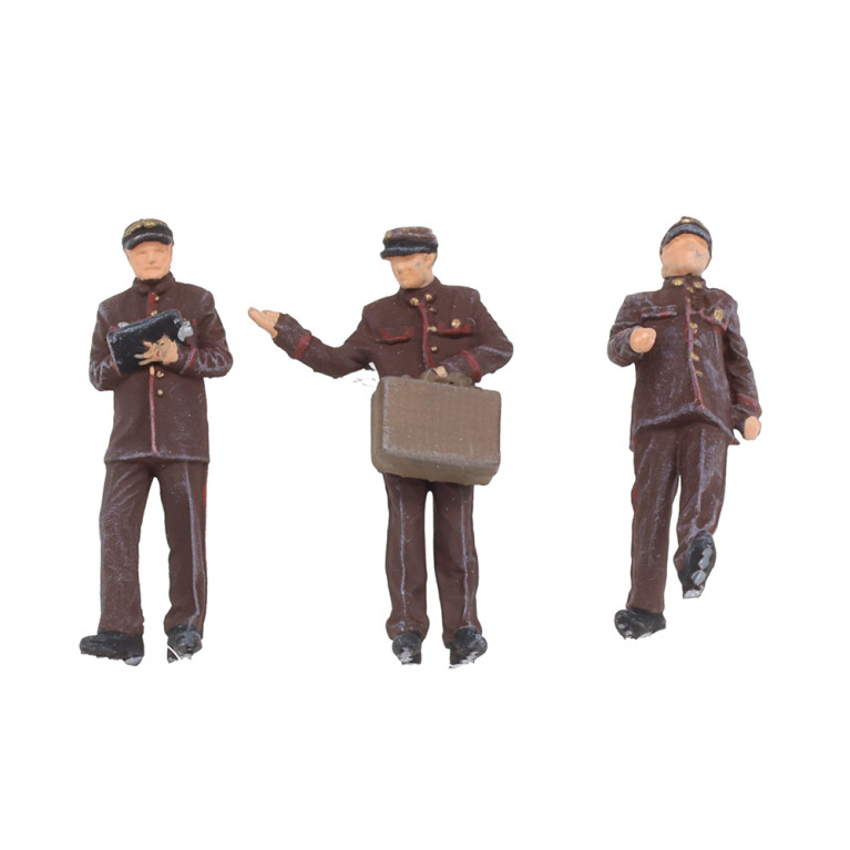 3 agents de bord de la CIWL/SNCF, époque III - LSMODELS 89651 - HO 1/87