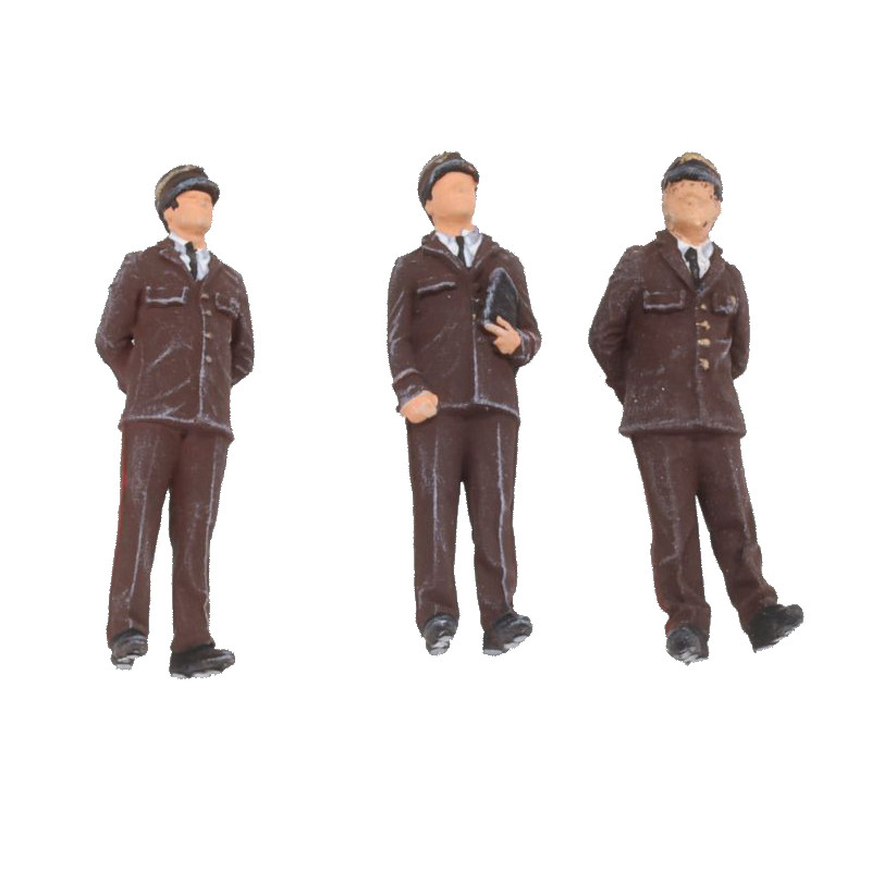 3 agents de bord de la CIWL/SNCF, époque IV - LSMODELS 89652 - HO 1/87
