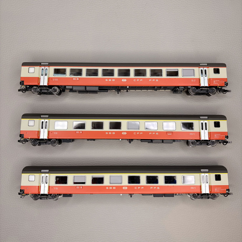 Lsmodels MW2108-3 - 3 voitures "Train Interville", Swiss Express, (St. Gall - Genève), SBB CFF FFS