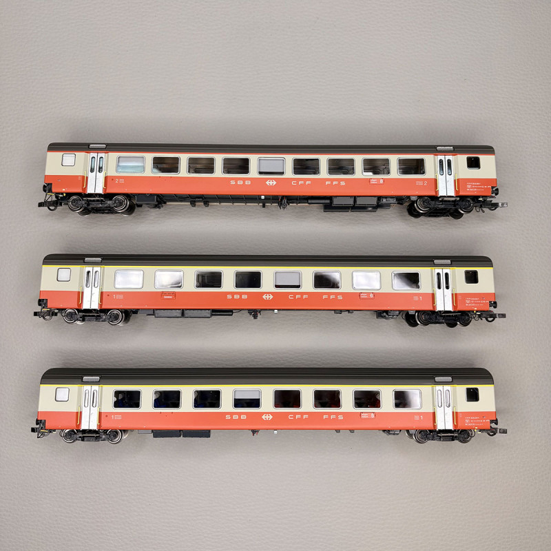 Lsmodels MW2108-3 - 3 voitures "Train Interville", Swiss Express, (St. Gall - Genève), SBB CFF FFS