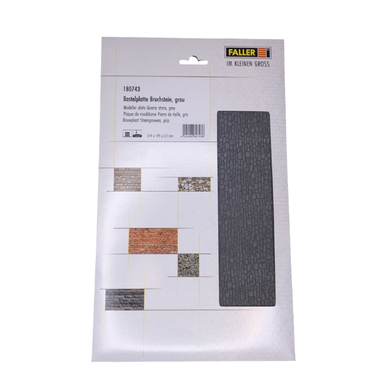 Plaque de modélisme, pierre de taille, gris colorée - Faller 180743 - HO 1/87