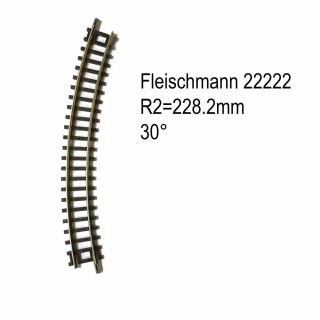 Rail courbe R2  228.2mm 30 degrés-N-1/160-FLEISCHMANN 22222