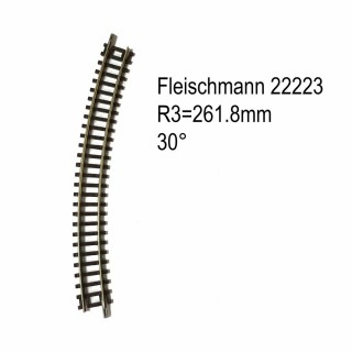 Rail courbe R3  261.8mm 30 degrés-N-1/160-FLEISCHMANN 22223