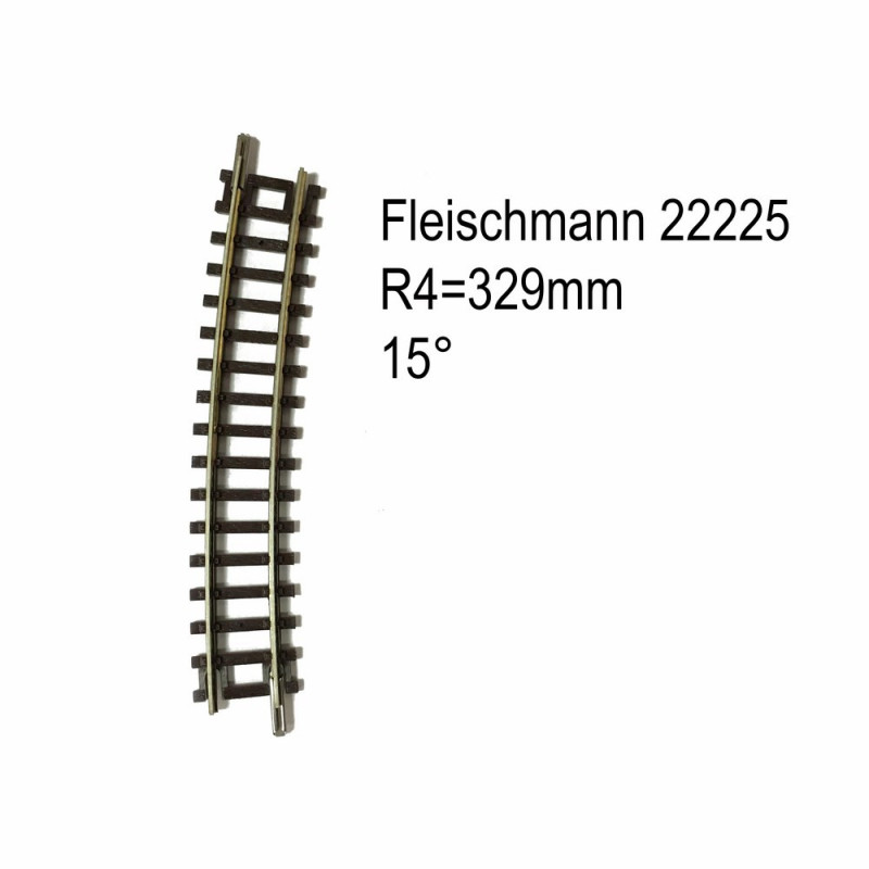 Rail courbe R4  329mm 15 degrés-N-1/160-FLEISCHMANN 22225