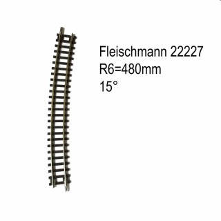 Rail courbe R6  480mm 15 degrés-N-1/160-FLEISCHMANN 22227