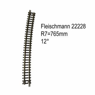 Rail courbe R7  765mm 12 degrés-N-1/160-FLEISCHMANN 22228