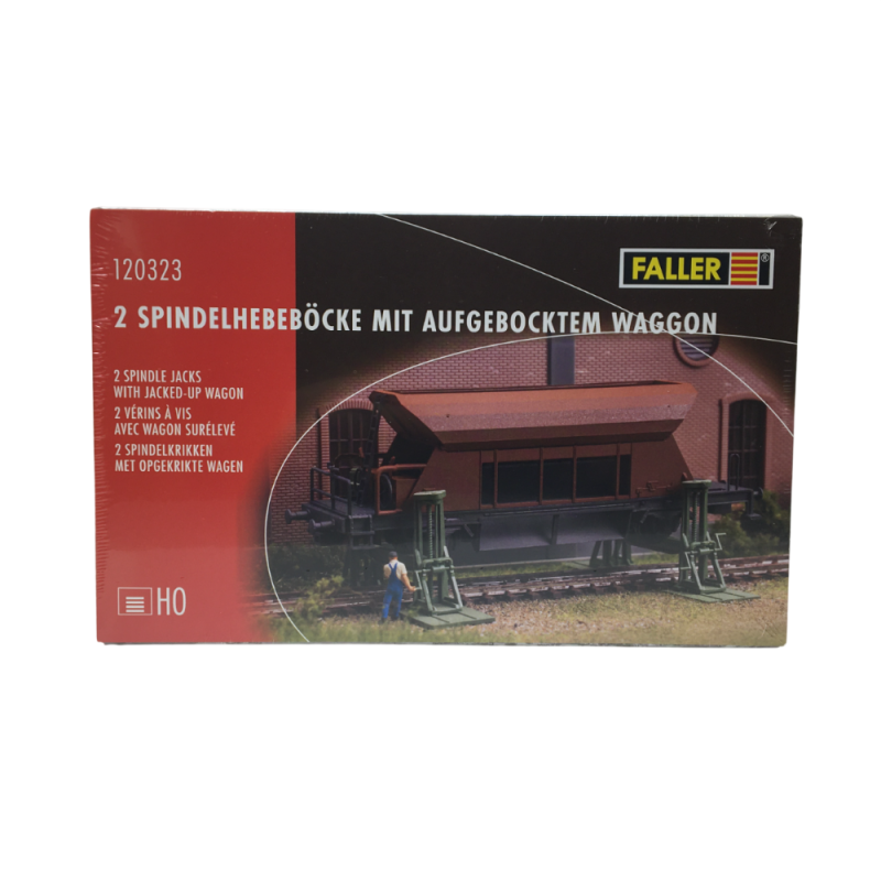 2 Vérins à vis, avec wagon surélevé - Faller 120323 - HO 1/87
