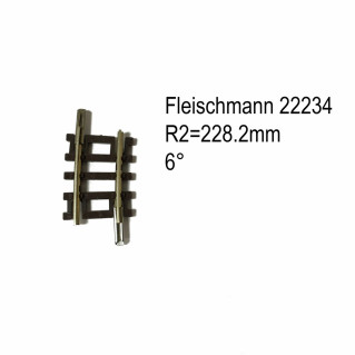 Rail courbe R2  228.2mm 6 degrés-N-1/160-FLEISCHMANN 22234