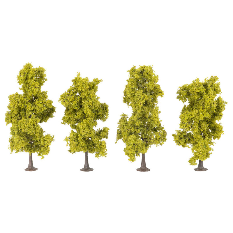 4 Arbres à feuilles caduques, vert clair - Faller 181579 - HO 1/87