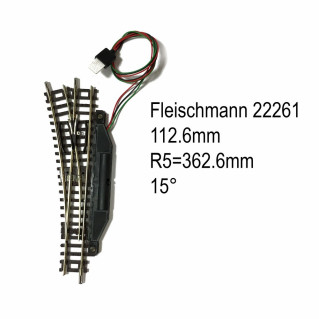 Rail aiguillage droit gauche électrique 112.6mm-N-1/160-FLEISCHMANN 22261