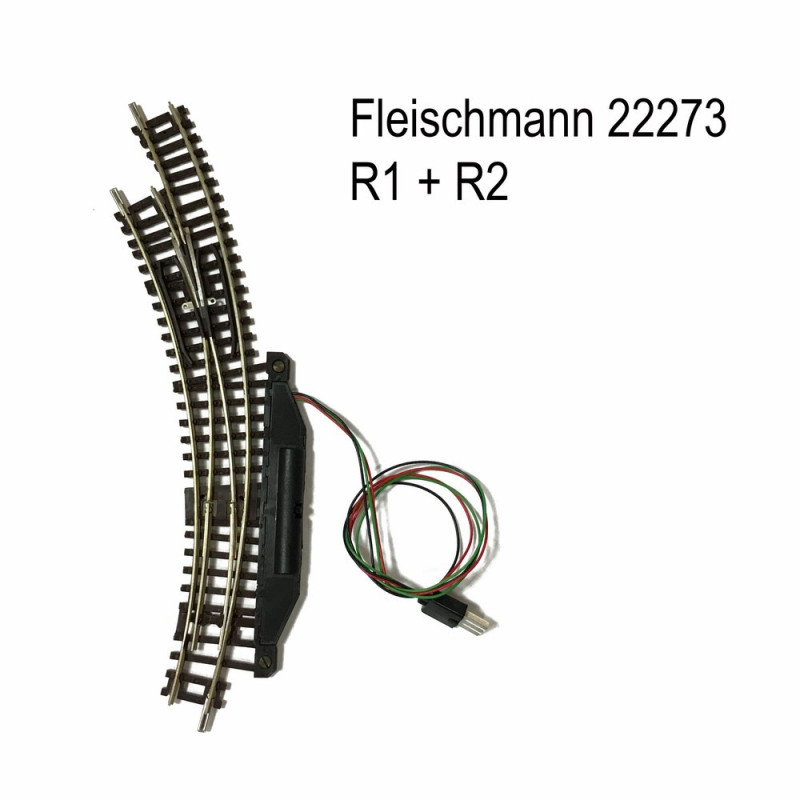 Rail aiguillage courbe gauche électrique R1 et R2-N-1/160-FLEISCHMANN 22273