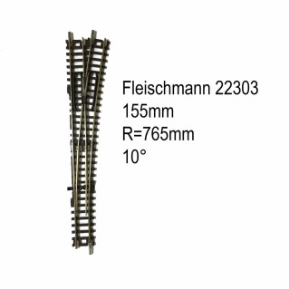 Rail aiguillage droit droit manuel 155mm-N-1/160-FLEISCHMANN 22303