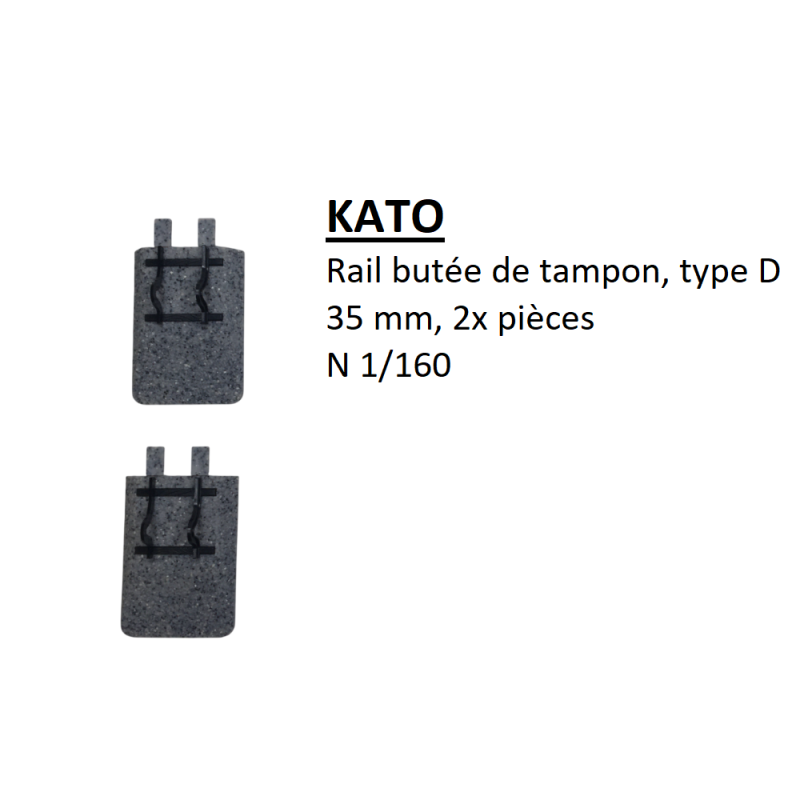 Butée de tampon, type D, 35mm, 2 pièces, Unitrack - KATO 20-060 - N 1/160