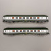 2 voitures couchettes UIC B9c9x, 2CL, logo jaune encadré, SNCF - REE NW-344