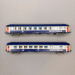 2 voitures couchettes UIC B9c9x, 2CL, livrée "Wasteels", logo blanc encadré, SNCF - REE NW-346