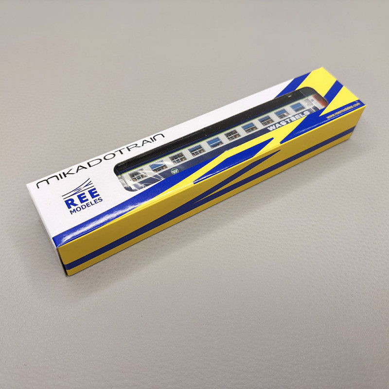 Voiture couchettes UIC B9c9x, 2CL, livrée "Wasteels", logo blanc encadré, SNCF - REE NW-347