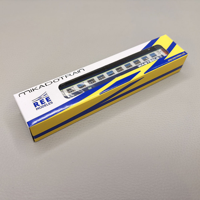 Voiture couchettes UIC B9c9x, 2CL, livrée "Wasteels", logo blanc encadré, SNCF - REE NW-347