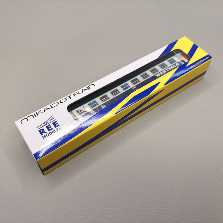 Voiture couchettes UIC B9c9x, 2CL, livrée "Wasteels", logo blanc encadré, SNCF - REE NW-349