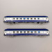 2 voitures couchettes UIC B9c9x, 2CL, livrée "TEN", logo blanc Nouille, SNCF - REE NW-352