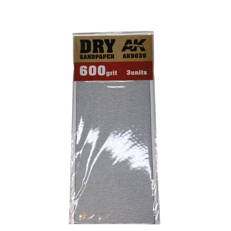 Papier de ponçage, sec 600, 3 pièces - AK 9039
