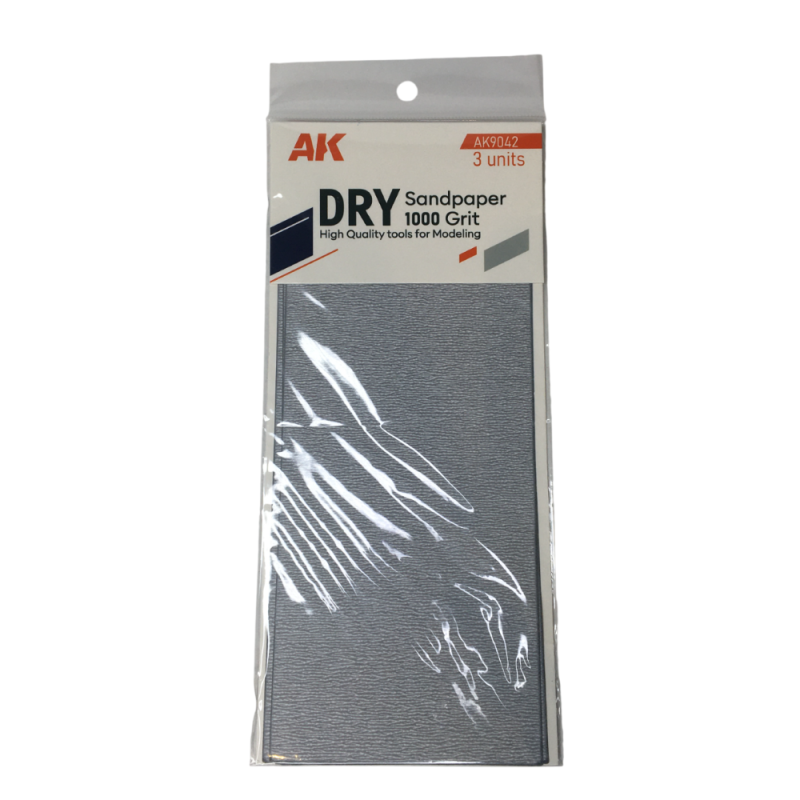 Papier de ponçage, sec 1000, 3 pièces - AK 9042