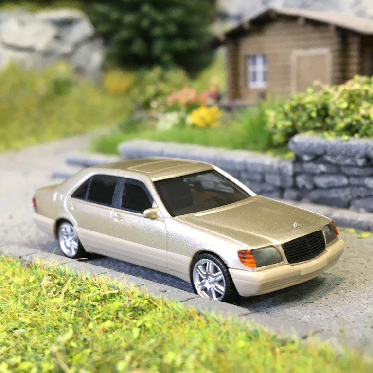 Mercedes Benz, 600 SEL V12, jantes brabus, argent - HERPA 030946-002 - HO 1/87