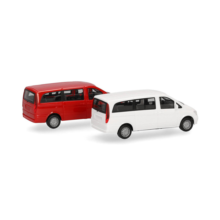 MiniKit, Volkswagen Vito, bus, blanc, rouge - Herpa 014212 - HO 1/87